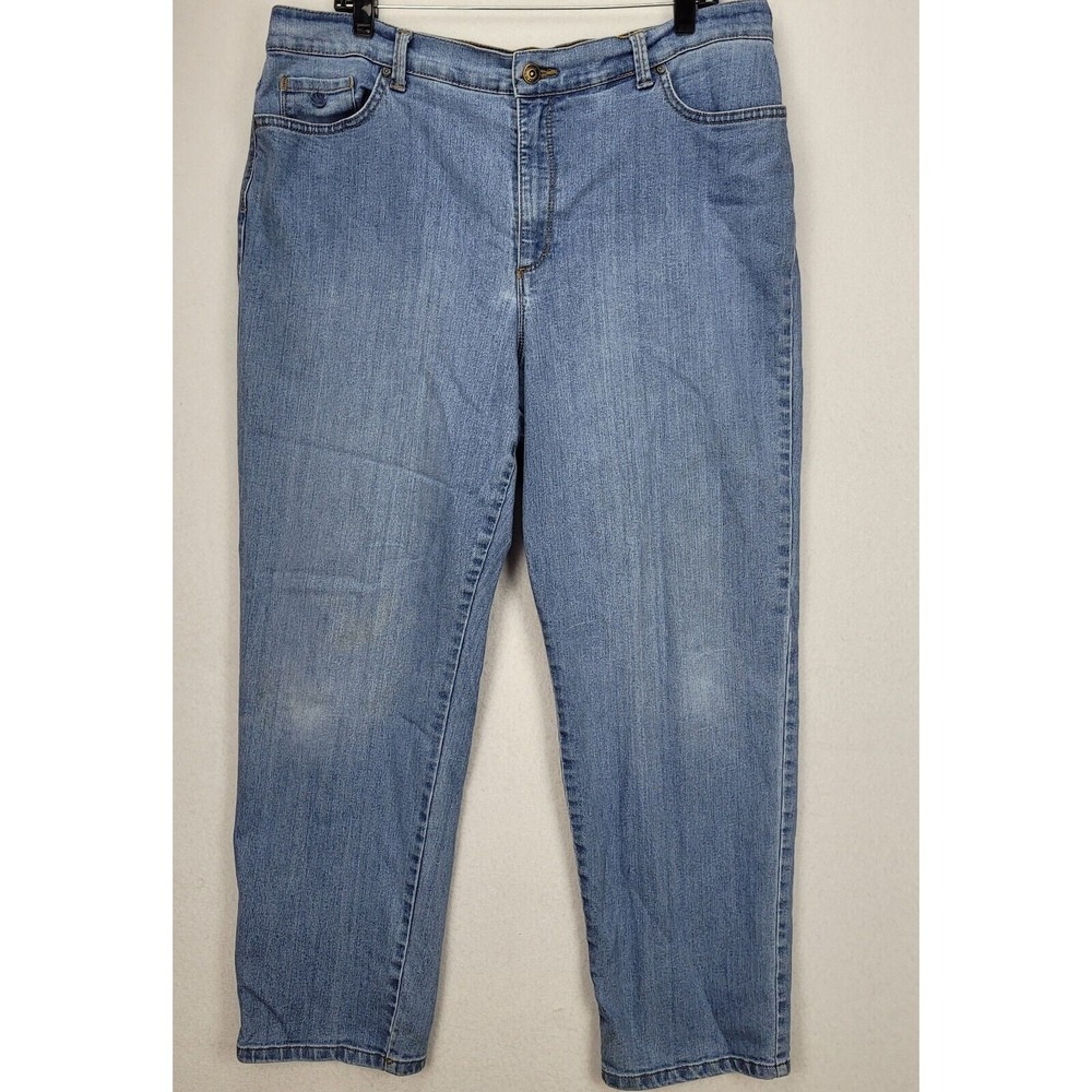 Gloria Vanderbilt Jeans Capri SZ 18 Missy Blue Distressed